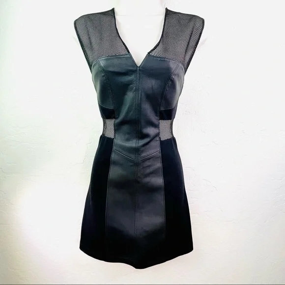 Veda | Dresses | Veda Tailored Sheath Dress Black Leather Stretch V Neck W Sheer Mesh S New | Poshmark Veda | Dresses | Veda Tailored Sheath Dress Black Leather Stretch V Neck W Sheer Mesh S New | Poshmark